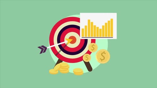 Business Target with Financial Growth Chart Animation