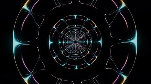 Abstract Neon Glowing Tunnel Seamless Loop Background