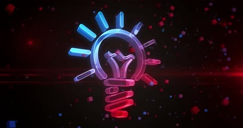 Idea bulb light creativity symbol loop digital concept