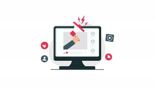 Animated Social Media Marketing and Digital Promotion Concept