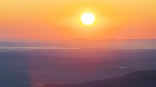 Timelapse of Amazing Mountain Landscape Bright Colorful Sunset in Wild National Park Highlands Dark
