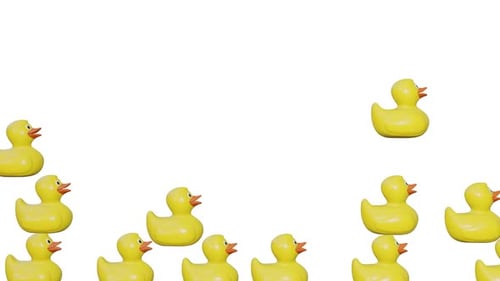 Falling Yellow Rubber Ducks Screen Fill Transition
