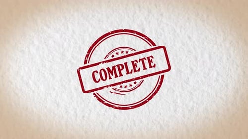 Animated Hand Stamping Complete Text on Textured Paper