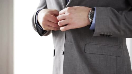 People, Business, Fashion and Formal Wear Concept - Close Up of Businessman