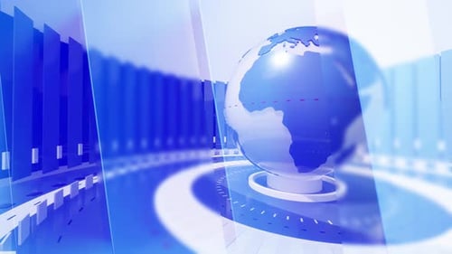 Globaler Nachrichtenstudio-Hintergrund 4k