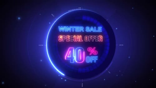 Futuristic Neon Discount Text Reveal for Winter Sale