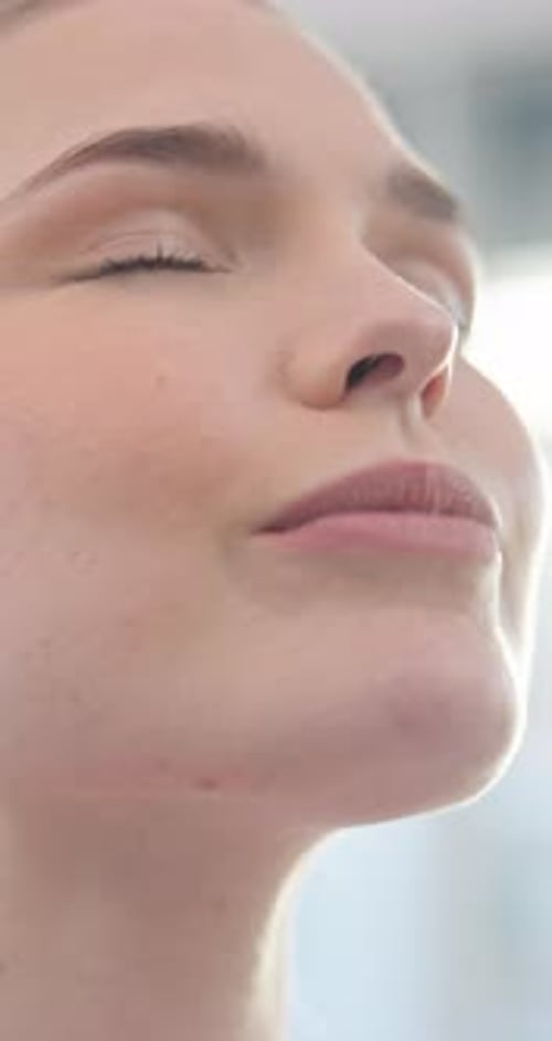 Close Up of Young Woman's Beautiful Face