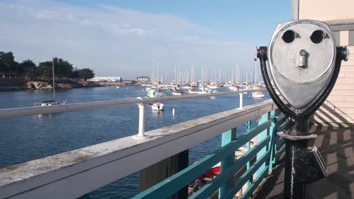 Monterey Marina Old Fishermans Wharf California Coast Binoculars Tower Viewer
