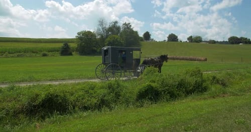 Amish Country, Ohio / United States - August 7 2018: Amish Buggy