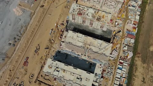 Industrial Construction Site with Construction Equipment