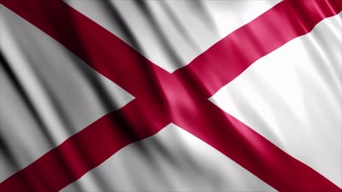 Realistic Waving Alabama State Flag Background Loop
