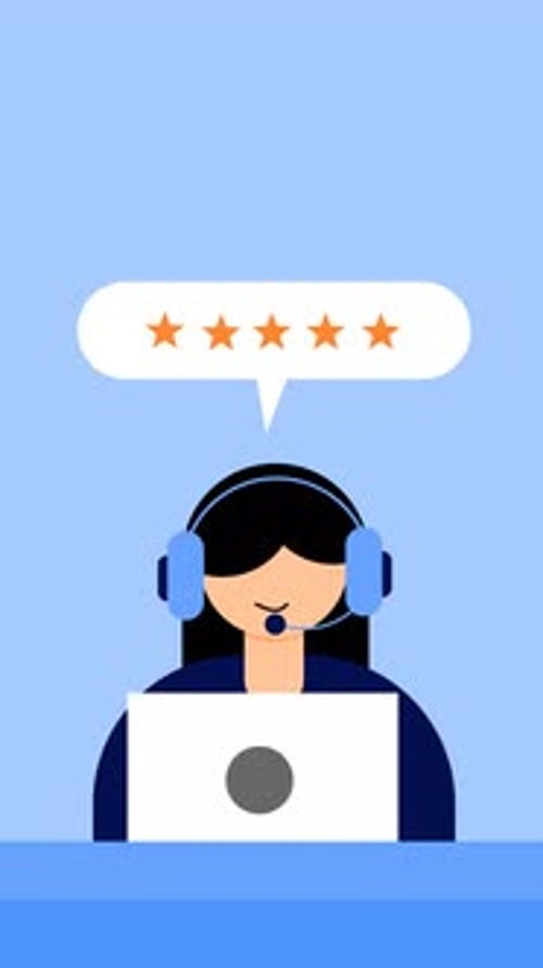 Flat Design Customer Service Rating Animation for Vertical Video