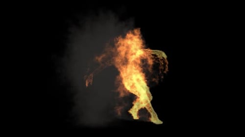 19 Character Fire Smoke Burning Dancing HD
