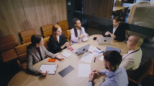 Business Professionals Meeting at Modern Office