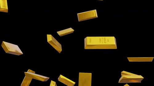 Falling Gold Bars Seamless Looping Animation