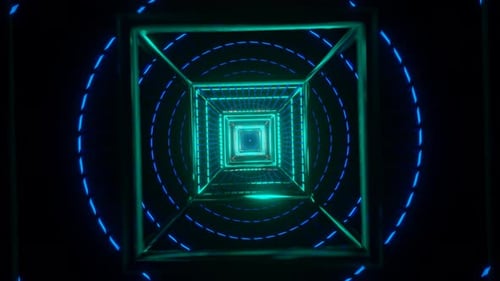 Loop contínuo e contínuo de imagens de caleidoscópio 3D para uso em VJ