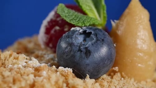 Close Up of Tasty Dessert with Fruit