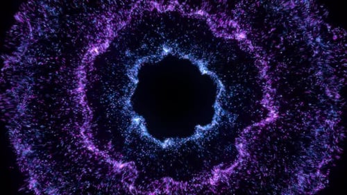 Glowing Energy Wave In Dark Space