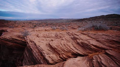 Gimbal shot over crazy rock formations