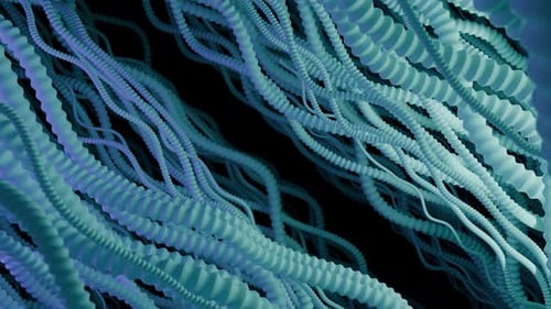 Dynamic Abstract Wavy Tentacle-like Forms Motion Background
