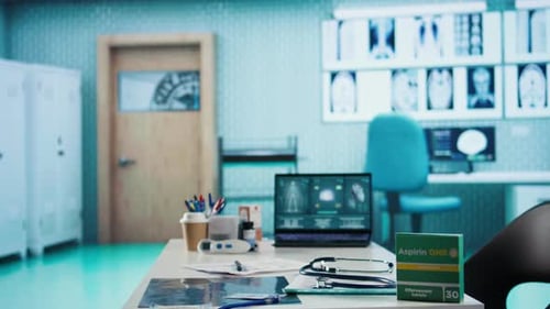 Spacious and Empty Healthcare Office with Modern Medical Equipment
