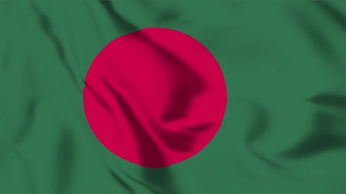 Bangladesh Flag Realistic Waving Fabric Animation Loop