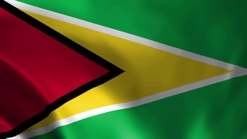 Waving National Flag of Guyana Loop Animation