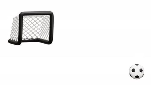3D Animated Soccer Goal and Ball Motion Graphic