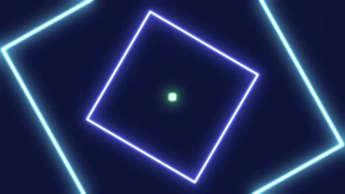 Neon Rotating Square Background