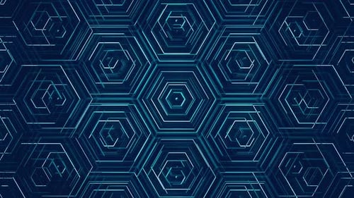 Animated Glowing Hexagon Grid Technology Background