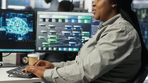 Data Center Computer Scientist Using AI Deep Learning Model