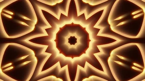 Glowing Abstract Symmetrical Kaleidoscope Pattern Loop