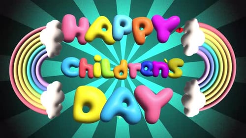 Childrens Day 3D Title Motion Graphics