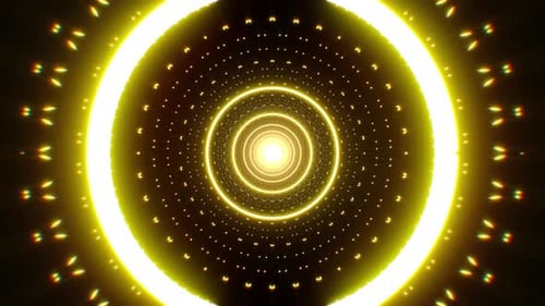 Glimmering Yellow Circle and Dot Lights