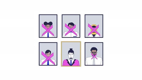 People Selection Animated Illustration in Flat Design