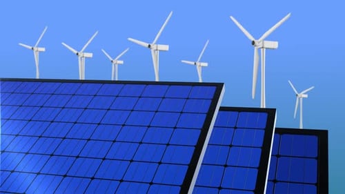 Power Generation By Wind Turbines and Solar Panels