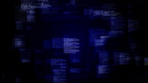 Animation Of Digital Data Moving On Back Background Loop