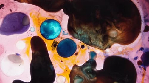 Abstract Organic Cell Movement in Liquid