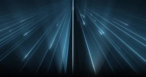 Abstract Futuristic blue energy lines dance across the digital space,