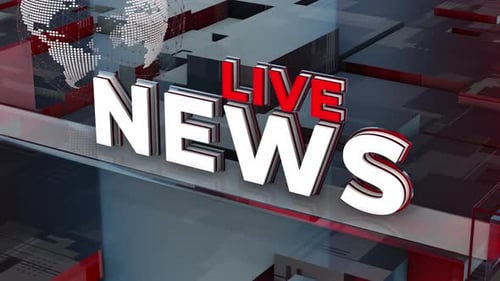 Animated Live News Intro with Digital Globe Background