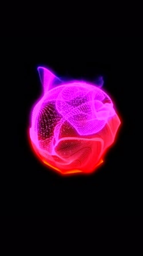 Pulsating Futuristic Abstract Digital Mesh Core Animation Loop