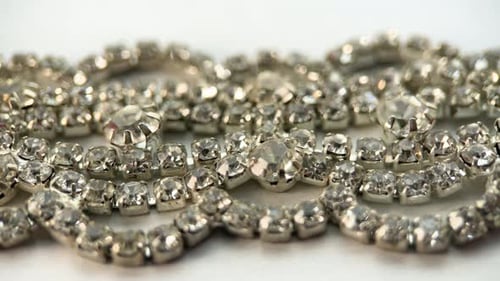 Close Up of Glimmering Rhinestone Embellishments