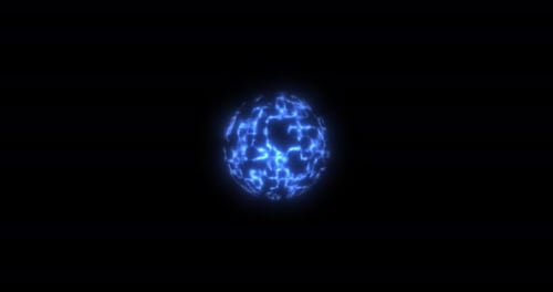 Abstract Blue Energy Sphere Plasma Ball Loop