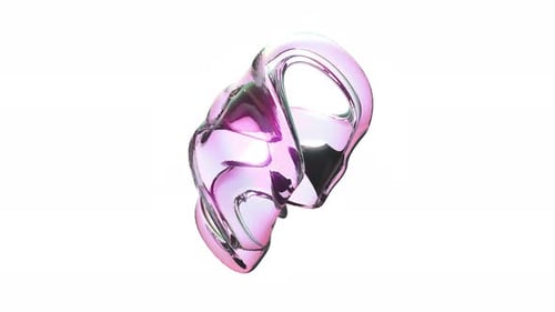 3d Purple Glass Abstract Object Able to Loop Endless