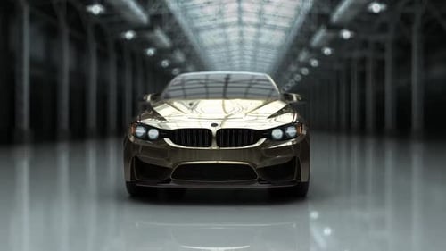 Metallic Golden Sports Car 3D Product Showcase