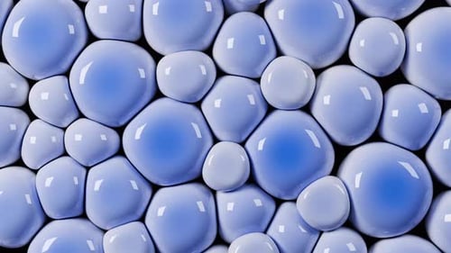 Abstract Fluid Blue White Spheres Motion Background
