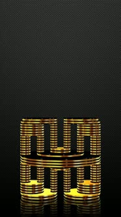 Dynamic Abstract Golden Geometric Cylinders Animation