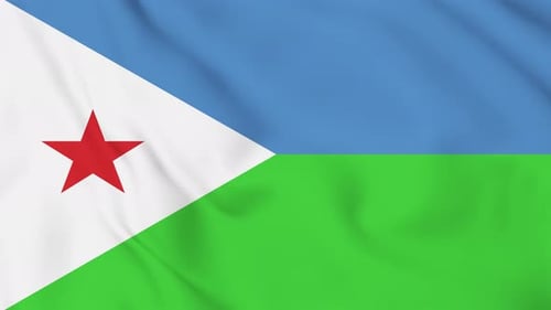 Djibouti Flag Waving Realistic Seamless Loop Animation