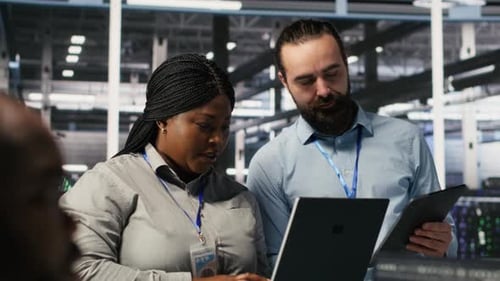 Server Hub Supervisor Overseeing Computer Scientists Improving Neural Network