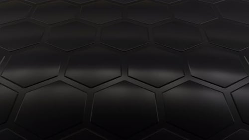 Black Glossy Shiny Iridescent Hexagonal Grid Loop Animation Background